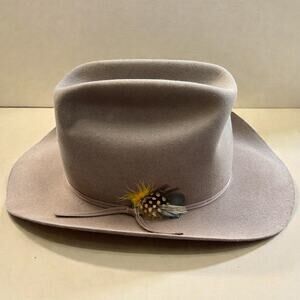 Vintage 70s Beaver Brand Cowboy Hat in Brown w/100% Genuine Fur Mark Size 7 1/4